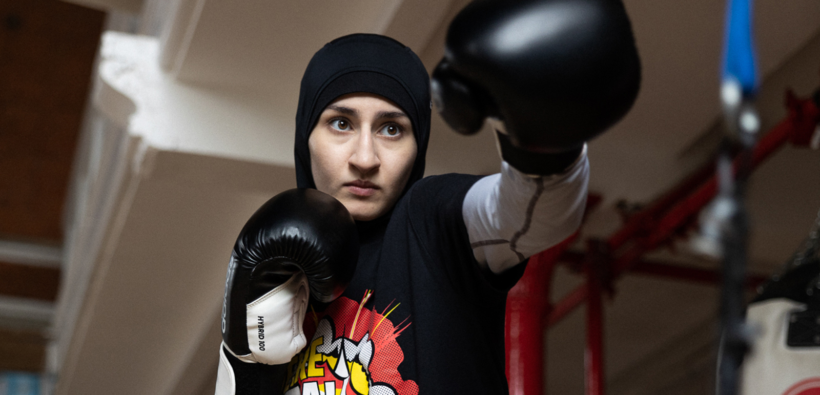 Amateur boxer, Aya Hijazi. Photo: Etienne Bruce.