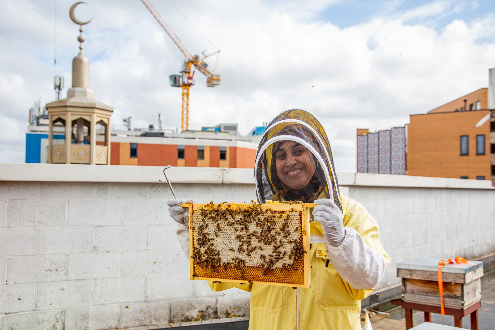 Bushwood Bees London Mosque Salma Attan Beekeeper