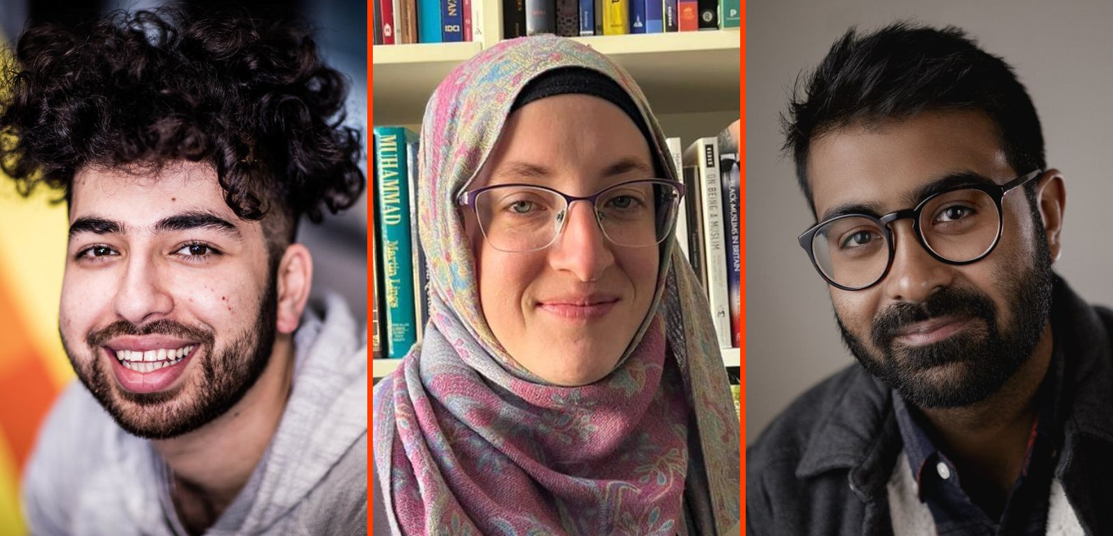 Hyphenated podcast guests: Photographs courtesy of Kian Bakhtiari (left), Dr Laura Jones (centre), Hussein Kesvani (right)