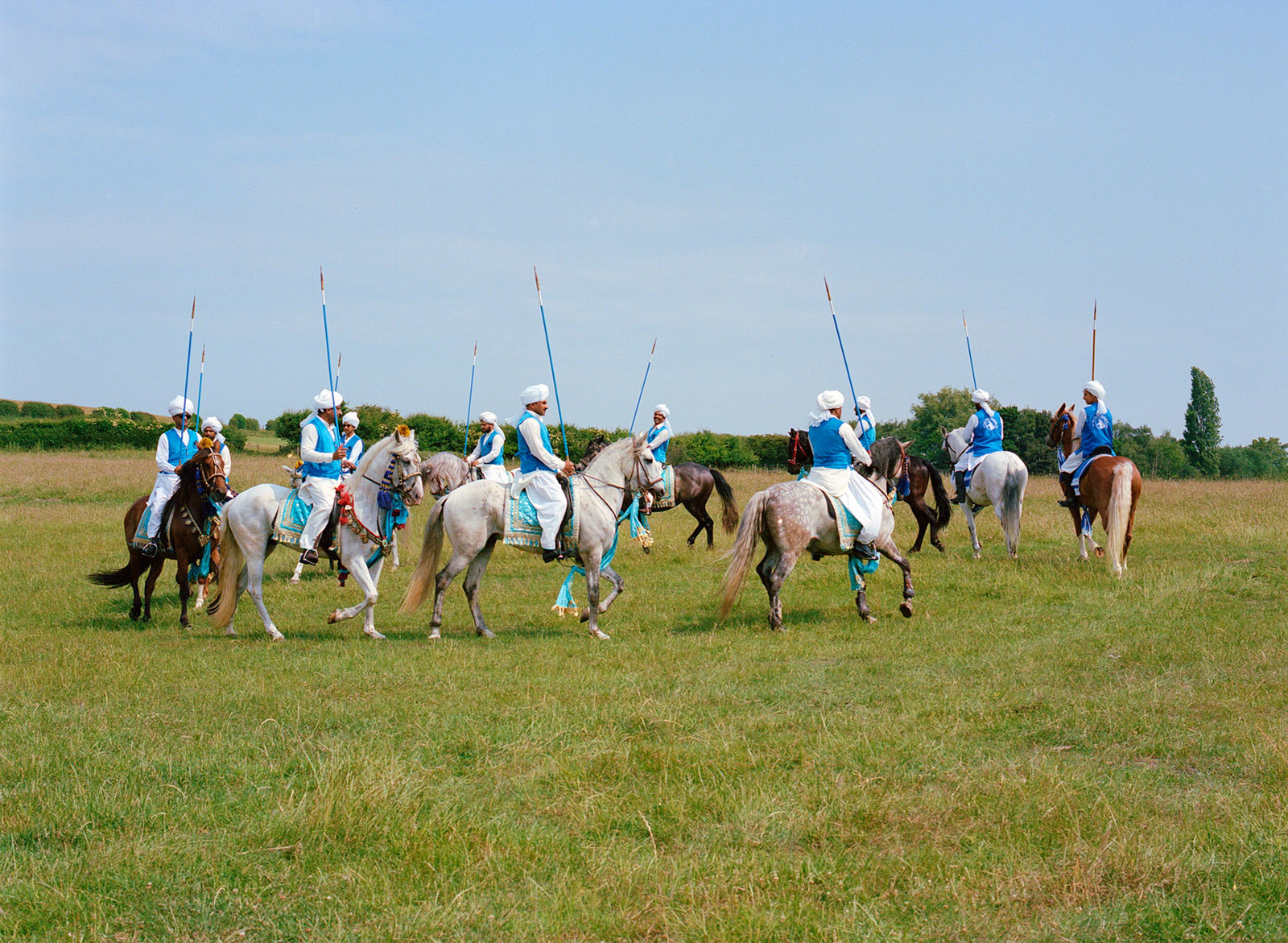 Riders from Gujjar Club in Manchester at a neza bazi event in Dewsbury, photo for Hyphen by Megan Eagles 