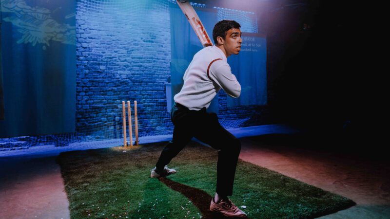 Actor Omar Bynon in the lead role of the one-man play DUCK by playwright Maatin. Photography courtesy of Isha Shah/Arcola Theatre