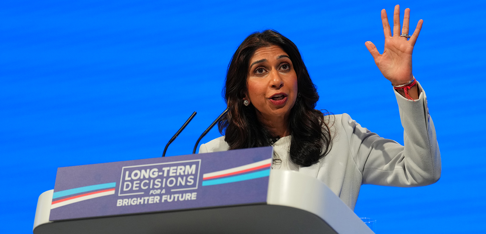 UK Home Secretary Suella Braverman at the Conservative Party conference.