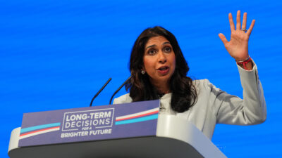 UK Home Secretary Suella Braverman at the Conservative Party conference.