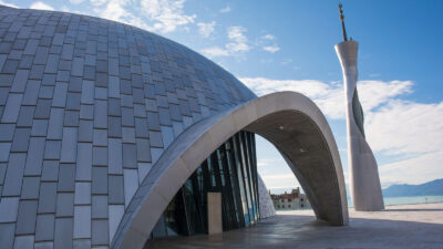 The Rijeka Islamic Centre, in a suburb of Rijeka, Primorje-Gorski Kotar County, Croatia. Opened in 2013 thanks to a donation from Qatar