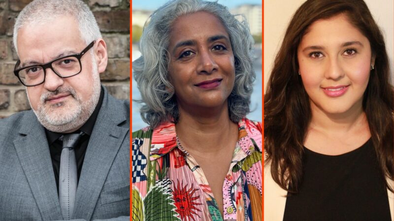 Hyphenated podcast guests: Photographs courtesy of Harun Musho'd (left), Sunny Singh (centre), Peymana Assad (right)