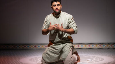 Actor Azan Ahmed performs a monologue during Ten Nights