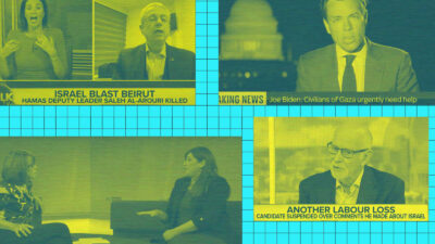 Researchers at the CfMM examined nearly 177,000 broadcast clips, including segments from TalkTV, Sky News and GB News. Artwork by Hyphen