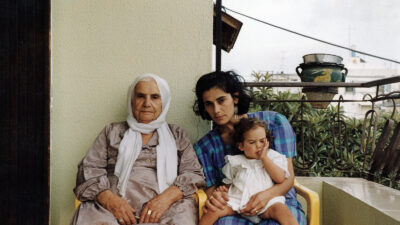 Um Ali, Lina Soualem and Hiam Abbass pictured in the 1990s. Photo courtesy of Lina Soualem.