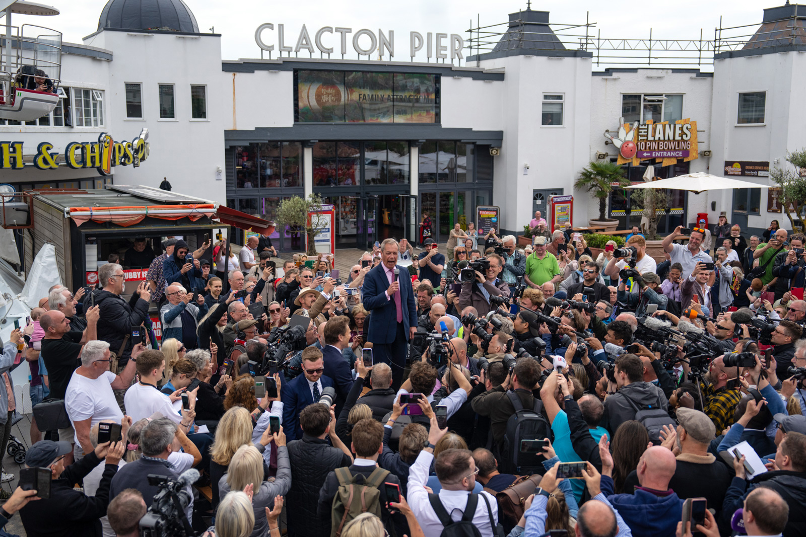 Nigel Farage in Clacton. Photo by Carl Court/Getty Images