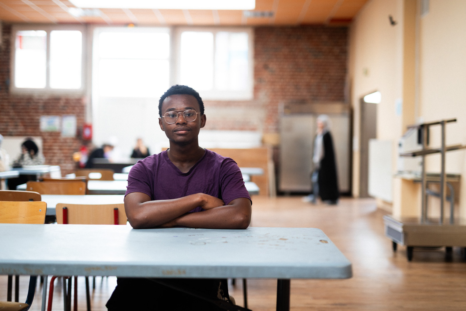 A student sits at his desk at Lycee Averroes. Photography for Hyphen by Ed Alcock/MYOP 