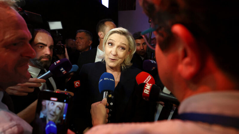 Photo of Marine Le Pen by Yves Herman/REUTERS