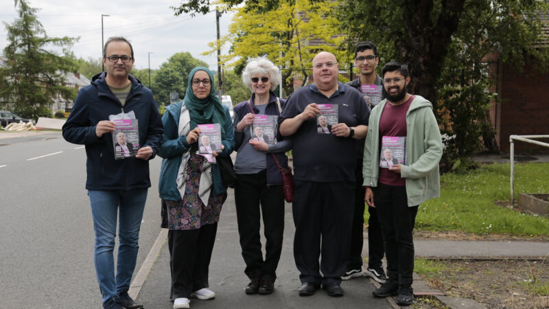 Kamel Hawwash, independent candidate for Birmingham Selly Oak canvassing. Photo courtesy of Kamel Hawwash