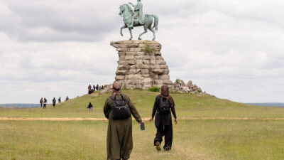Walking towards the King George III and His Horse statue. Photographed in Windsor (UK) for Hyphen – Sunday 23rd June 2024. Photography for Hyphen by Ameena Rojee