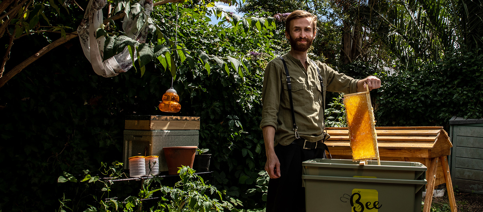 Ali Alzein, founder of Bees and Refugees. Photo of courtesy of Bees and Refugees