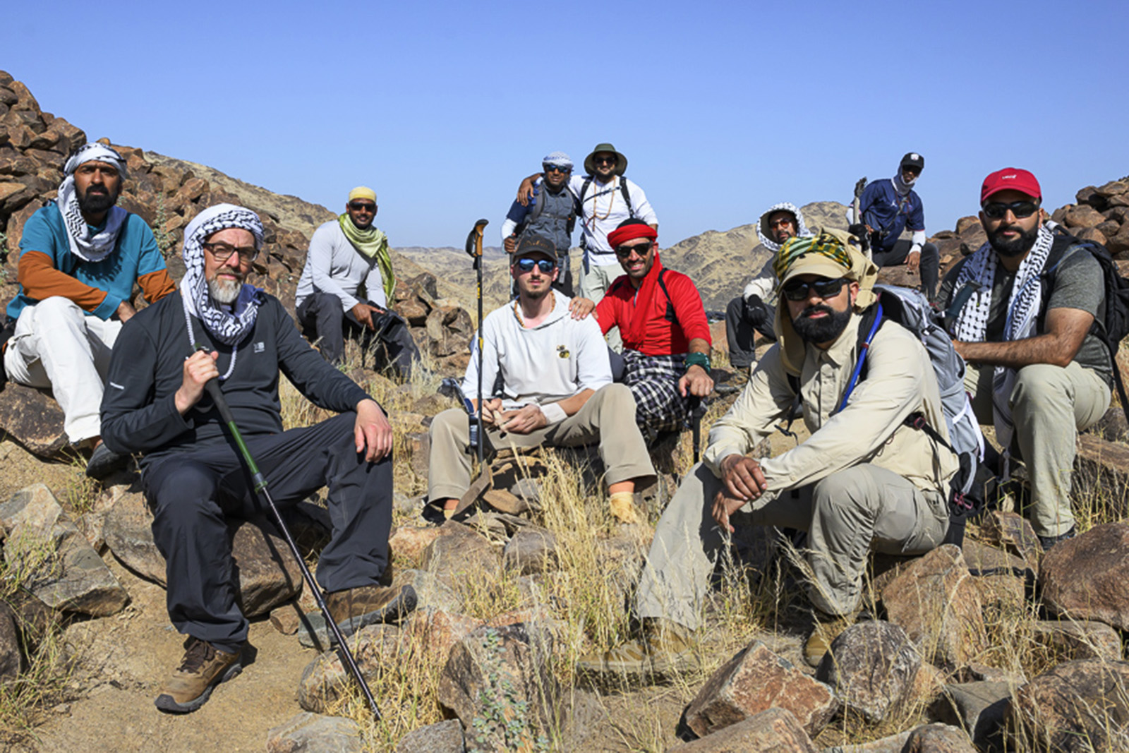 Group of walkers from 'Hijrah Walk: Retracing Prophetic Footsteps' 2024, filmed and directed by photographer Faisal Mirza