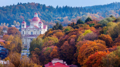 Architecture of Vilnius, Lithuania in autumn