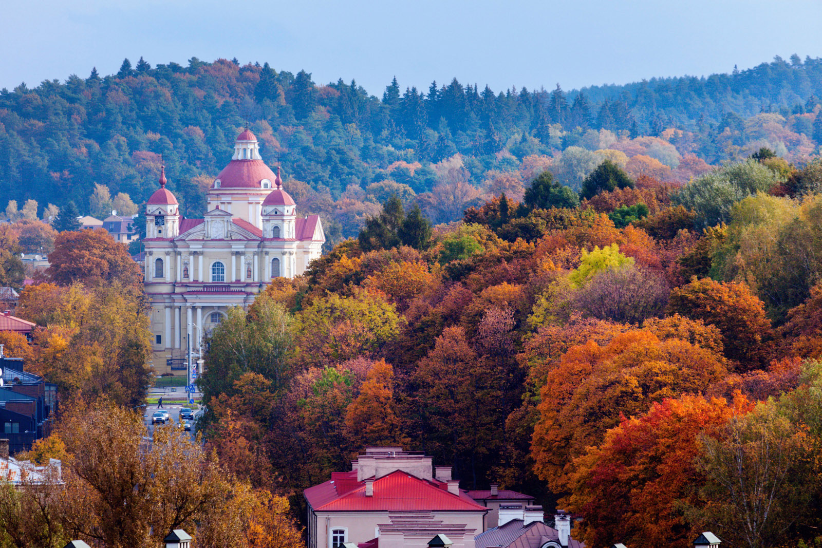 Architecture of Vilnius, Lithuania in autumn