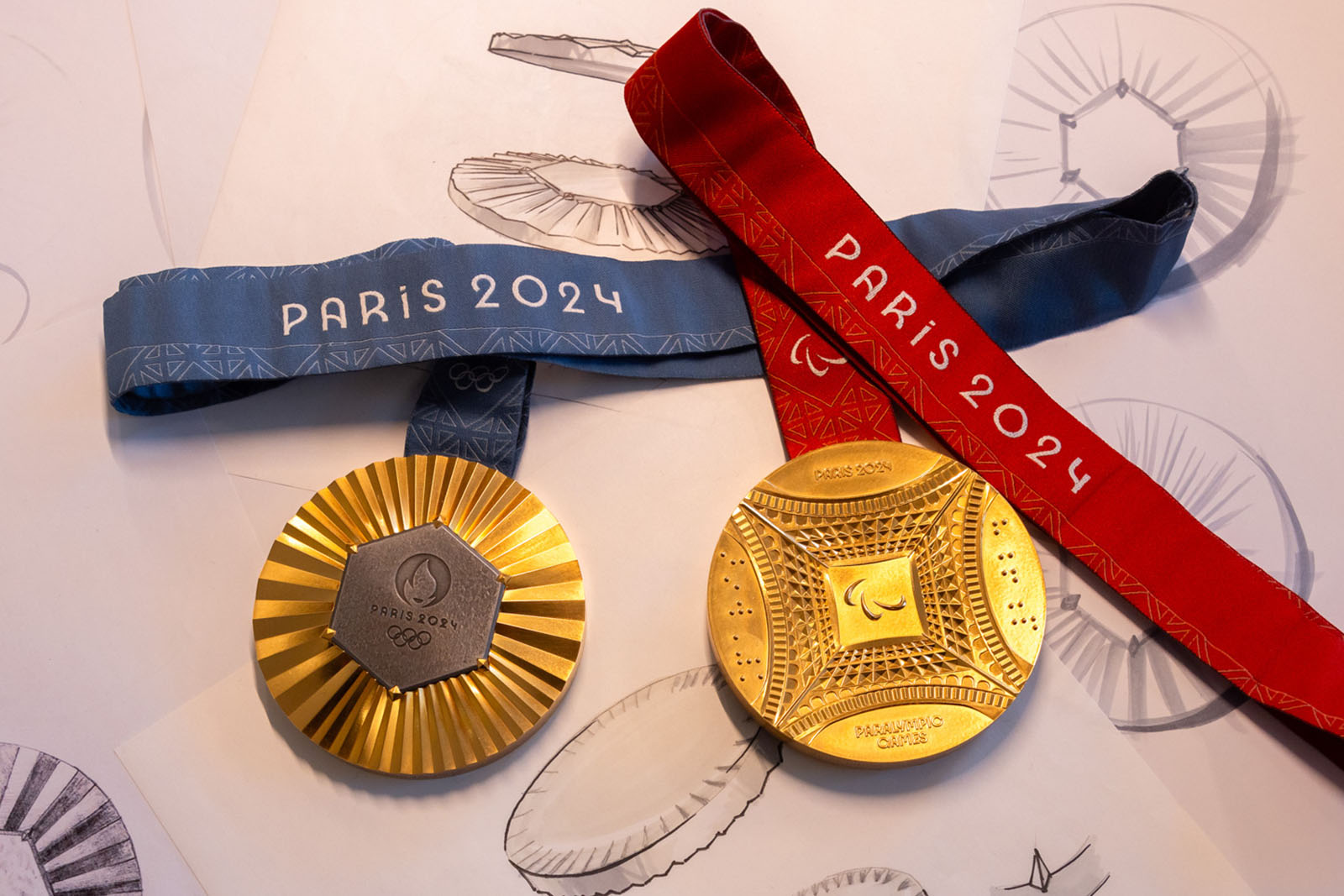 Paris Olympic and Paralympic Games medals, photo by Marc Piasecki/Getty Images