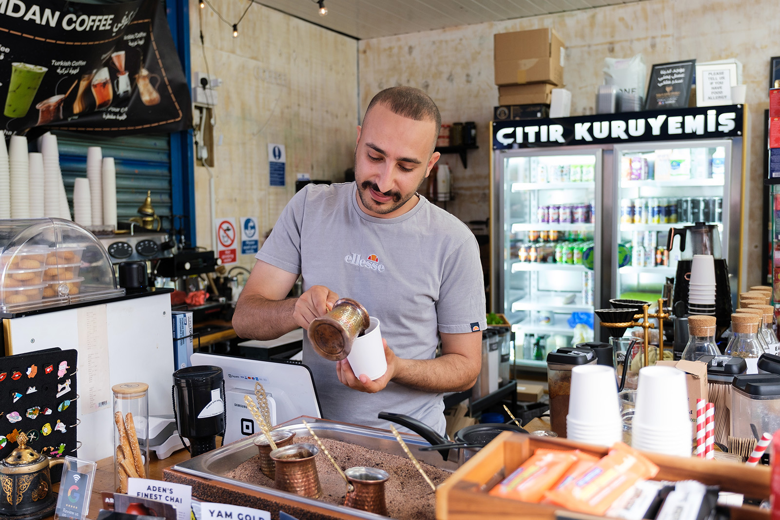 Ameen Hashedi, owner of Hamdan Coffee in Shepherd's Bush market