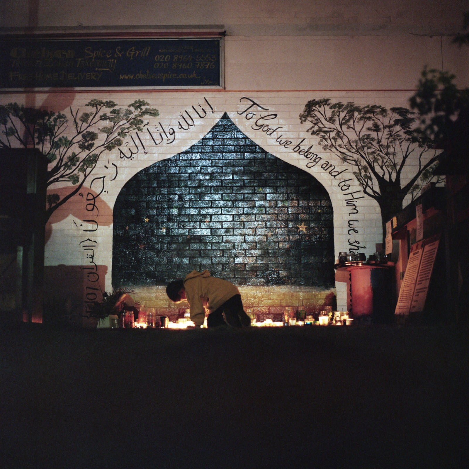 Beneath the Westway, community organisers used the walls as bulletin boards. The space later evolved into a memorial to those lost in the fire. Photography by Nicola Muirhead