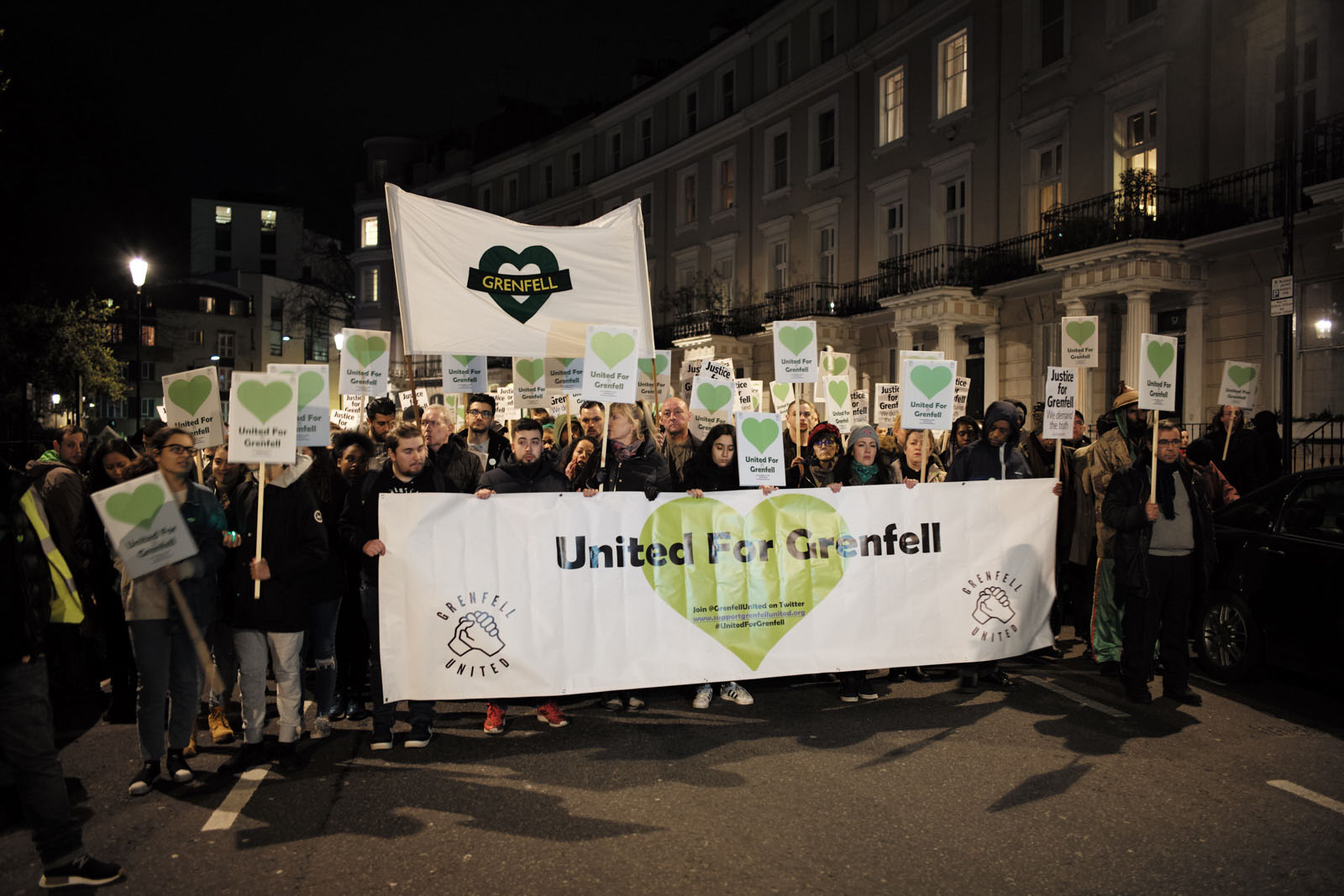 North Kensington residents, including survivors of the Grenfell fire, walked in a silent march of protest. Photography by Nicola Muirhead
