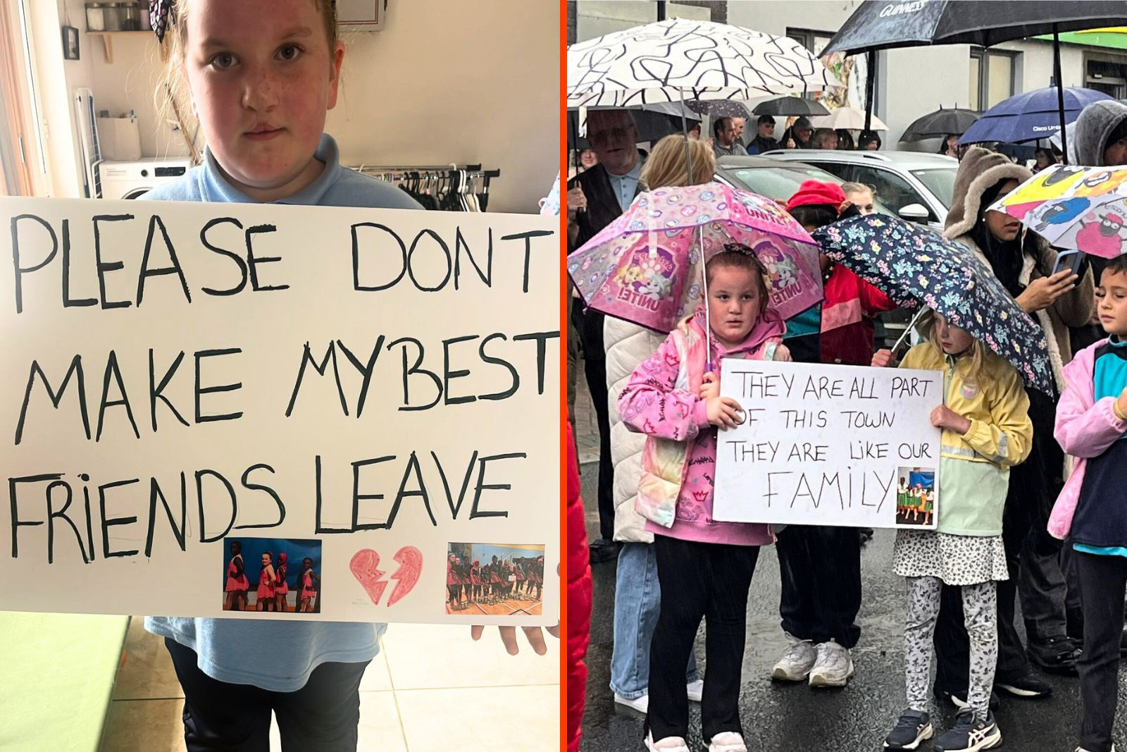 Children protest the removal of asylum seekers in Bar