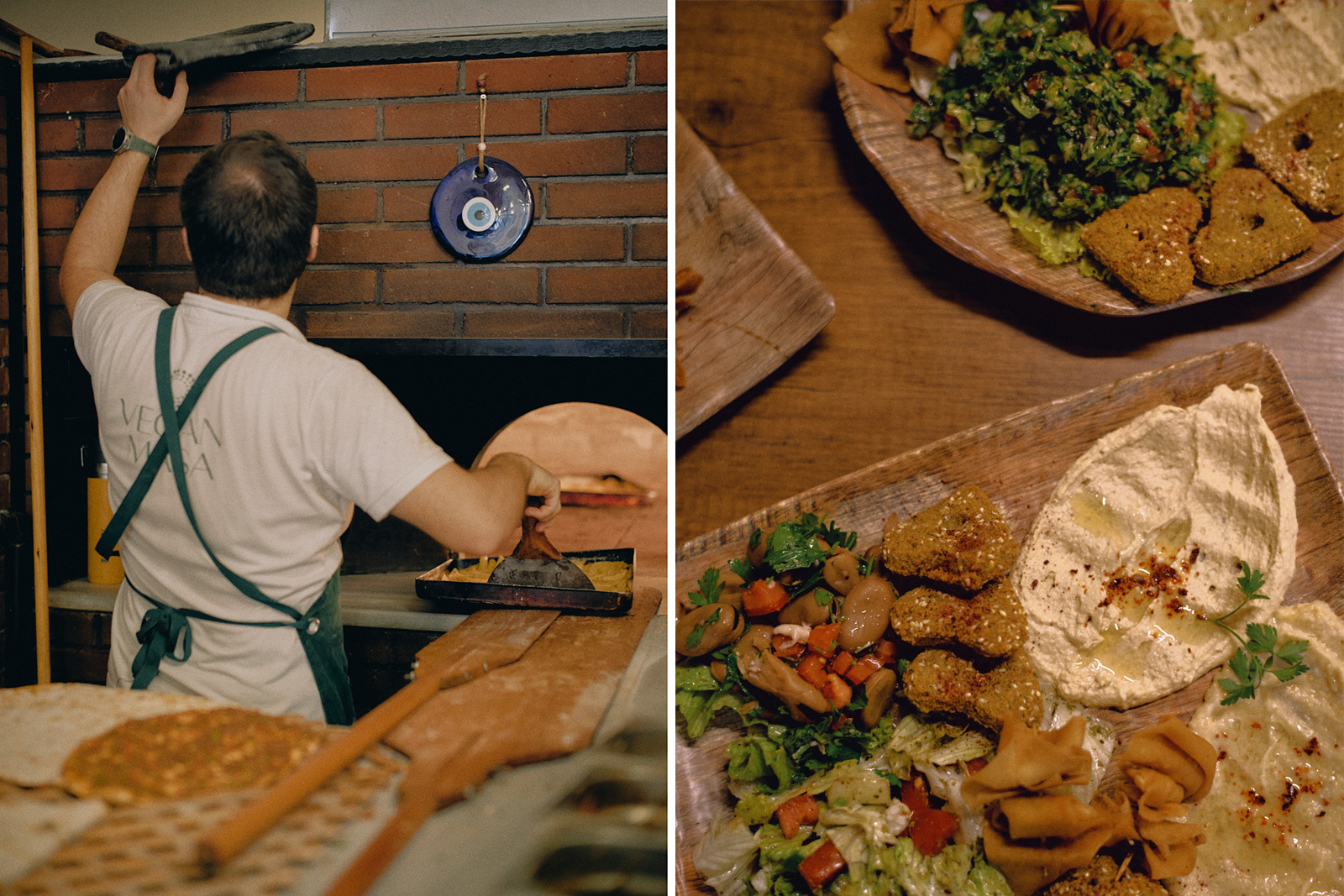 Vegan Masa (left) and Falafel Köy (right) both in Istanbul, Turkey