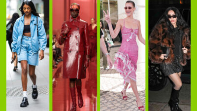 Collage of women wearing wearing examples of 2024 fashion trends