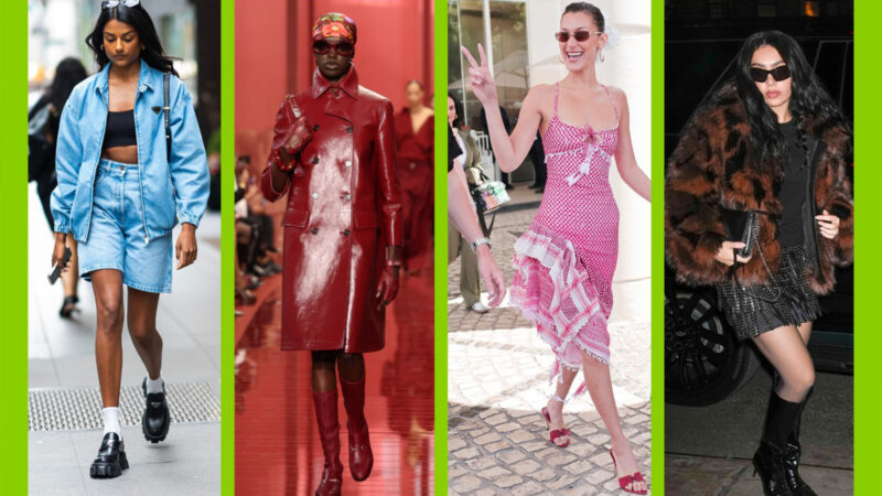 Collage of women wearing wearing examples of 2024 fashion trends