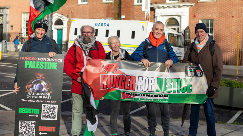 Hunger for Justice activists (left to right): Fergal McDonnell, Patsy Doyle, Laoise Ní Fhlannagáin, Jackie McMullan, Laurence McKeown