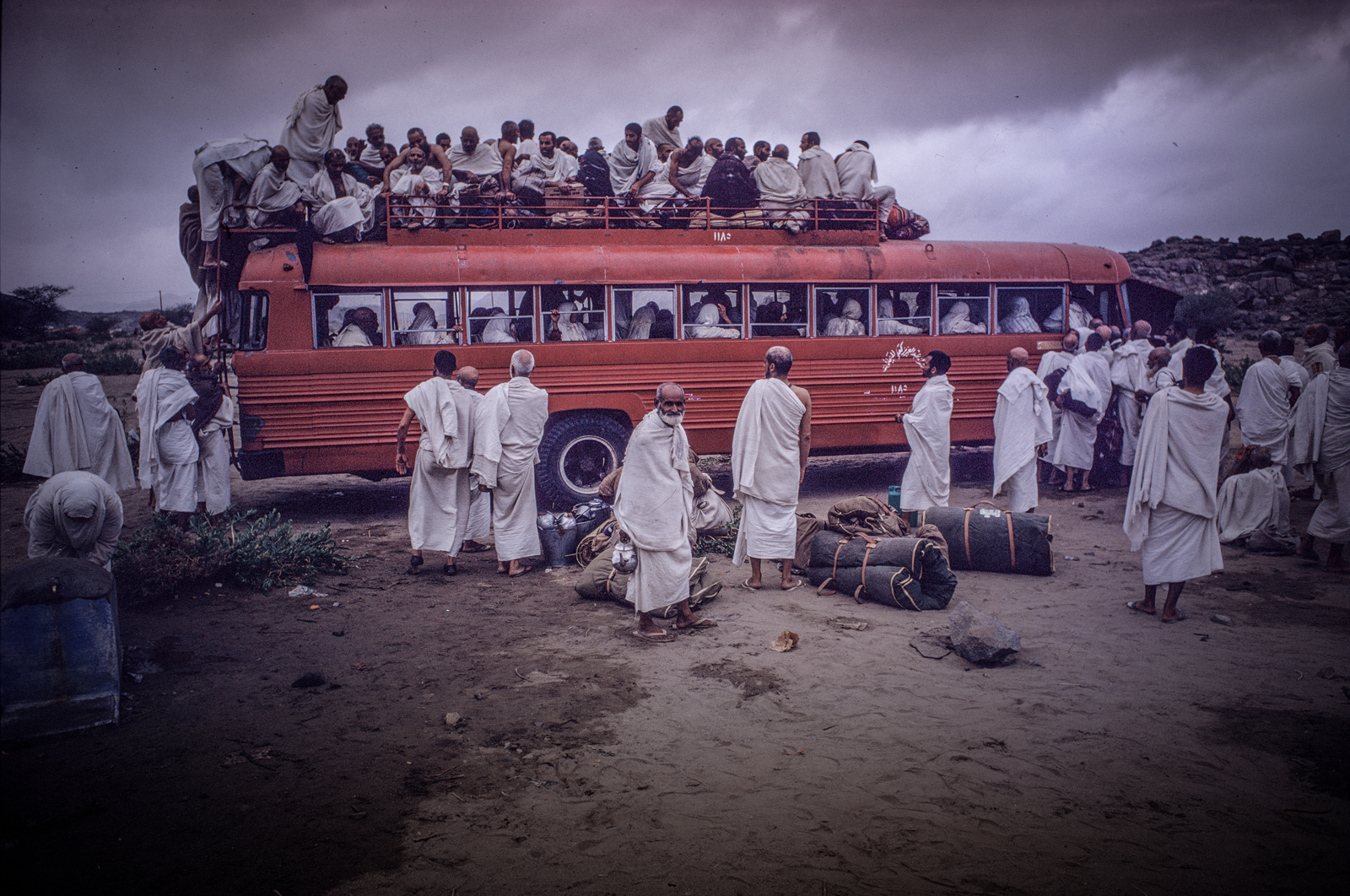 Buses at Mina, Saudi Arabia, in 1972.