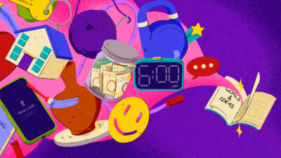 Illustration depicting the stress of trying to stick to new year resolutions