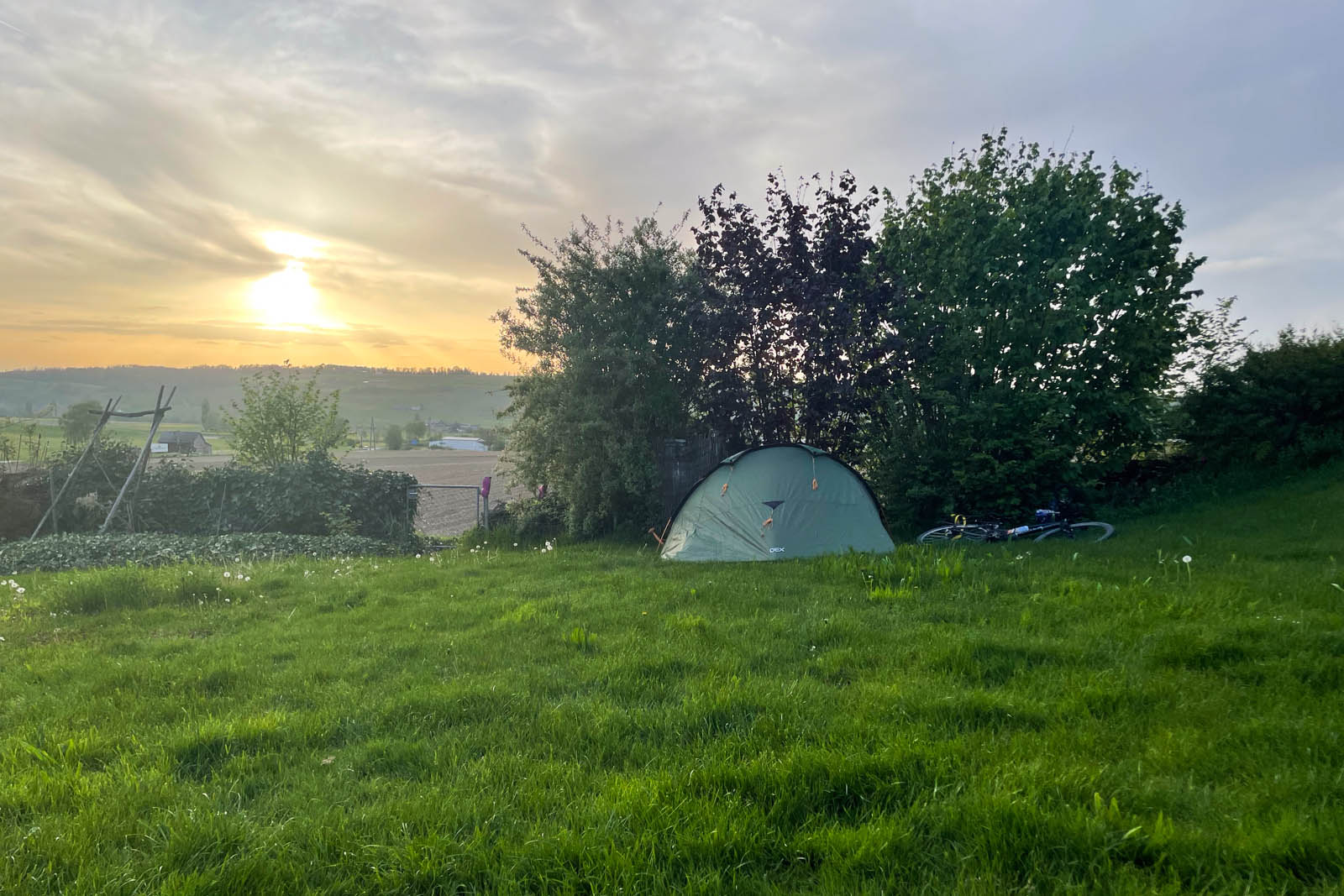 Sahir Permall's tent and bike.