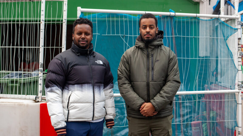 Coffee Afrik outreach workers Abdirahim Hassan (left) and Mahad Omar, in Whitechapel.