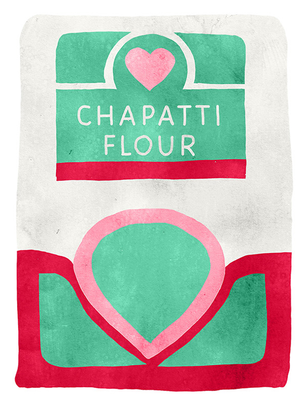 chapatti flour illustration