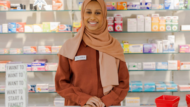 Ola Labib as Lola in Channel 4 comedy short The Pharmacy.