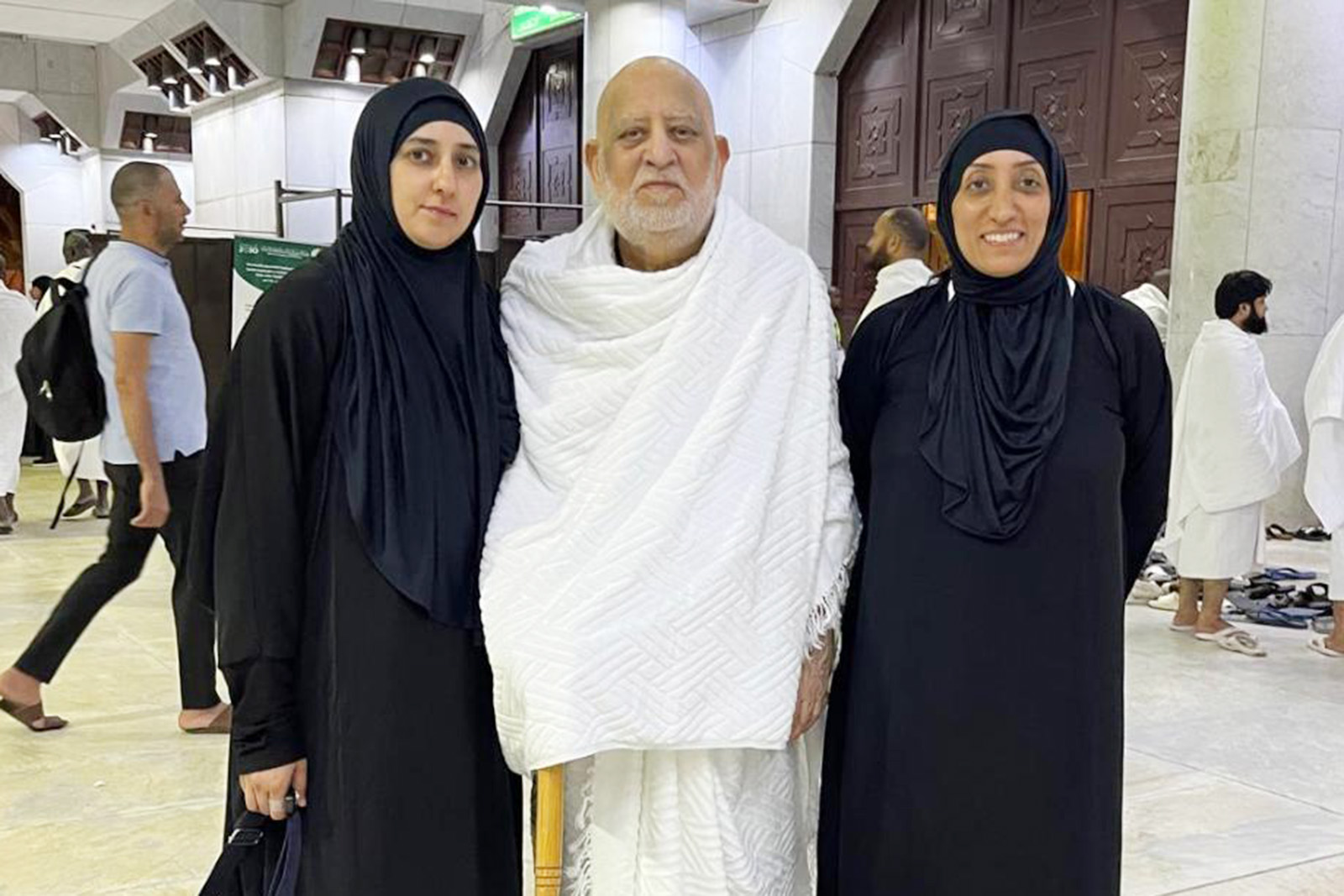 Comedian Shazia Mirza (right) with her father and sister in Mecca.