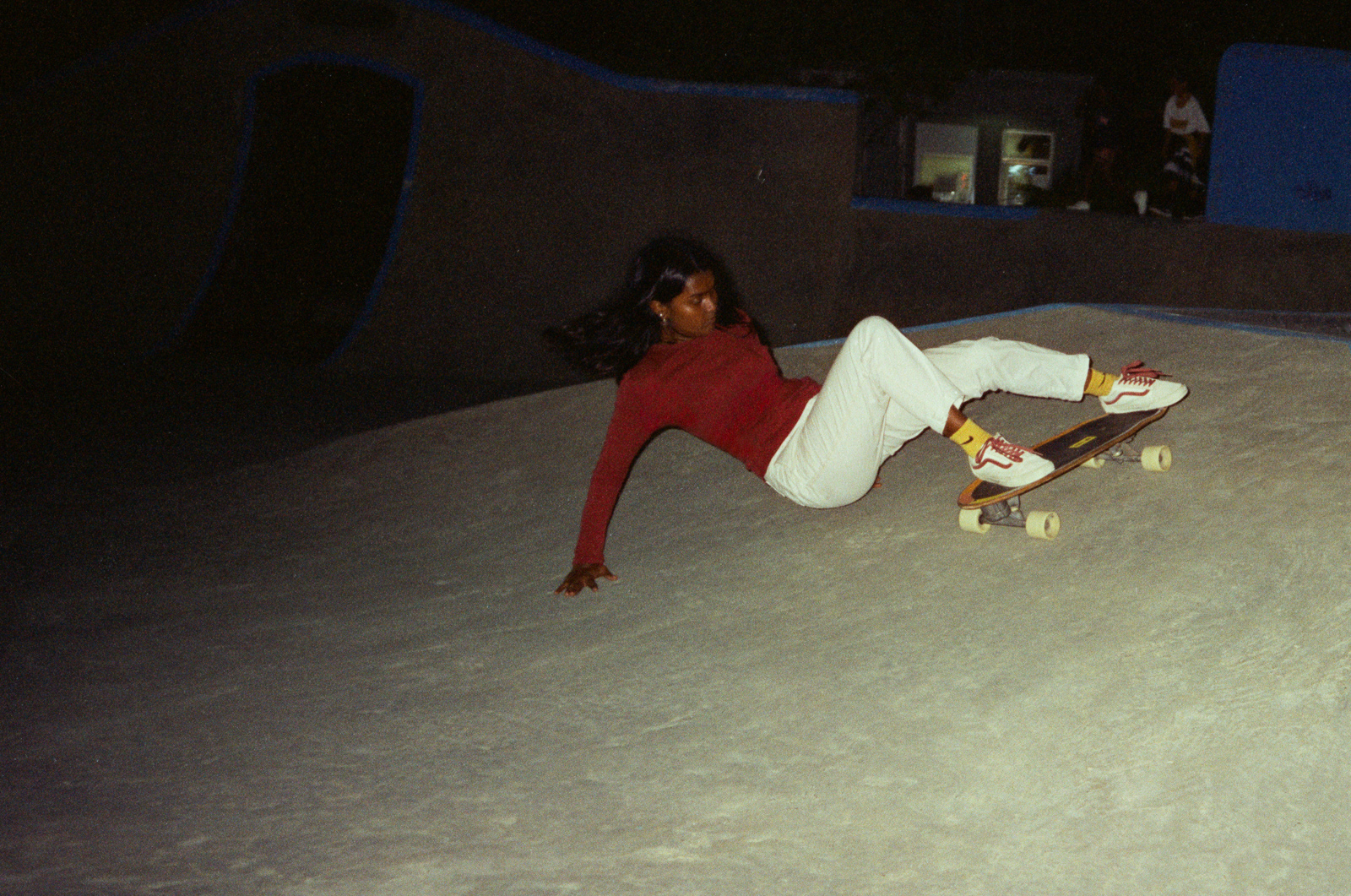 Photographs of women and girls skateboarding, taken in the Maldives over six weeks of summer 2024 by Sophia Nasif.