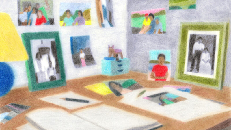 Illustration of a desk