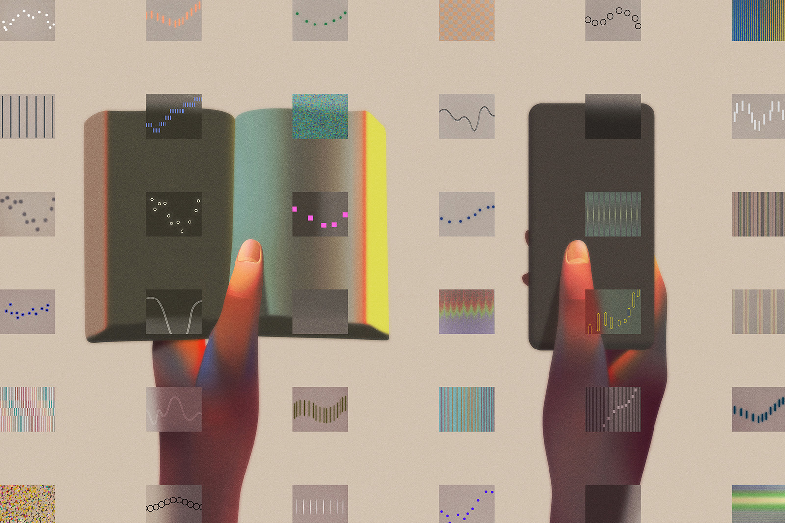 illustration of hands holding the Qur'an