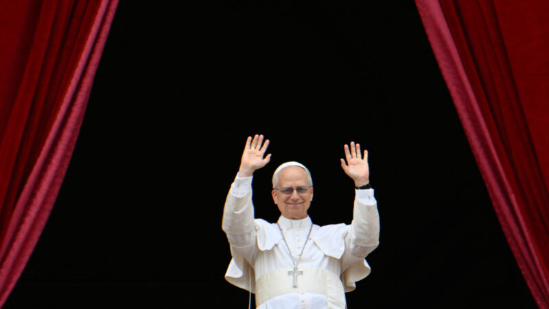 Pope Leo XIV waves to the crowd at the Vatican on 11 May 2025.
