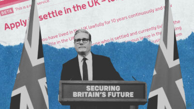 Britain's Prime Minister Keir Starmer delivers a speech during a press conference at the media briefing room of 9 Downing Street, central London, on May 12, 2025 ahead of the publication of the Government's Immigration White Paper. Prime Minister Keir Starmer vowed on May 12 to "finally take back control" of Britain's borders as his government unveiled policies designed to reduce immigration and fend off rising support for the hard right.