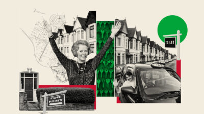 Illustration for article about the rise and fall of small landlords