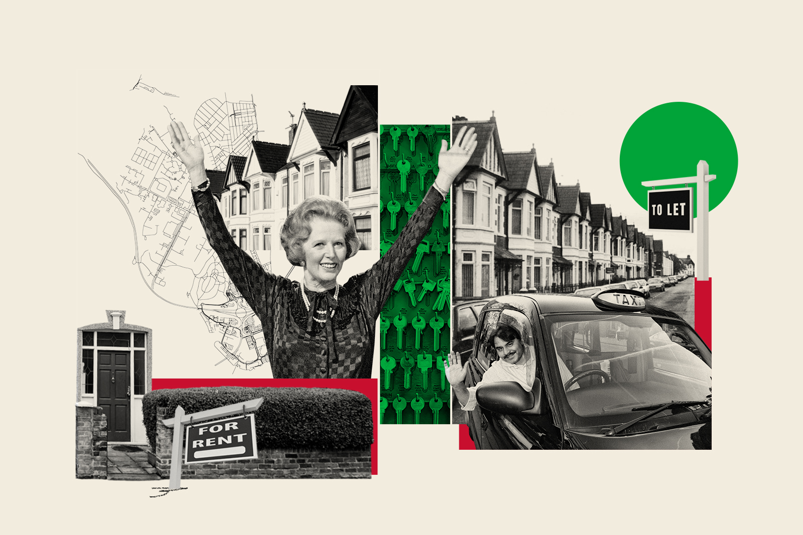 Illustration for article about the rise and fall of small landlords