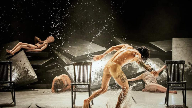 A performance of Bashar Murkus and Khulood Basel's play Milk.