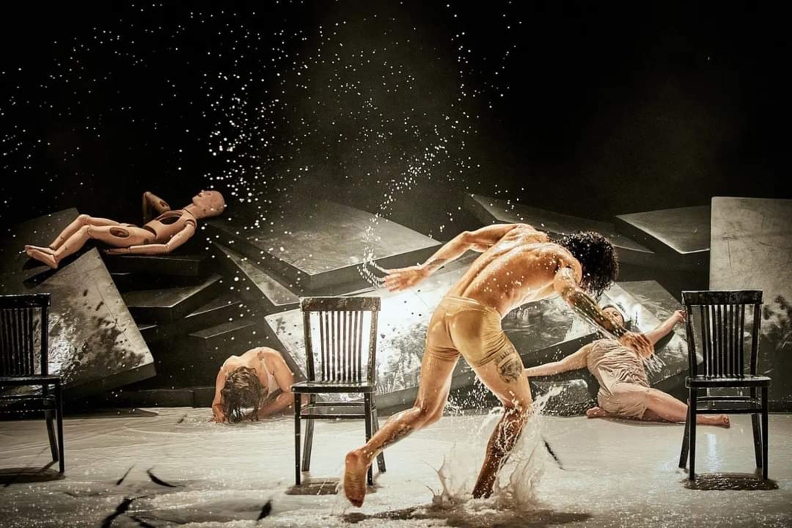 A performance of Bashar Murkus and Khulood Basel's play Milk.