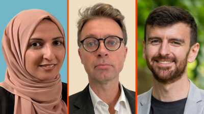 Left to right: Nadia Khan, Nick Spencer, Nathan Stilwell.