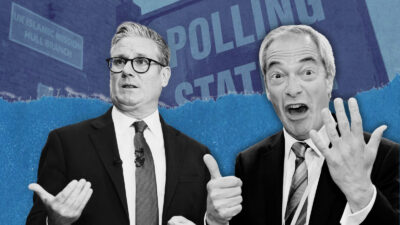 Keir Starmer and Nigel Farage in a collage picture