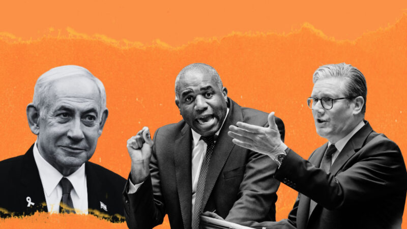 Collage of Benjamin Netanyahu, David Lammy and Keir Starmer