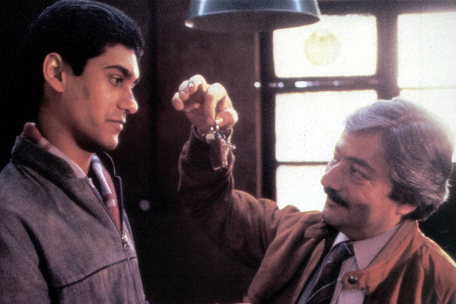 British-Indian actor Saeed Jaffrey (right) as Uncle Nasser in the 1985 film My Beautiful Laundrette.